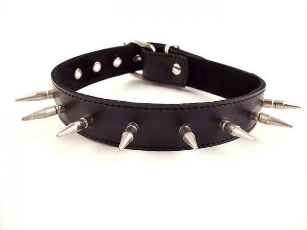 Rouge Spiked Collar with 1 inch Spikes Black | SexToy.com