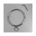 Silver stainless steel ring collar with attached O-ring and included black allen key on a plain background.