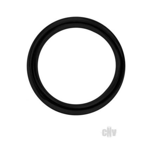 Rouge Stainless Steel Round Cock Ring 45mm Black - SexToy.com