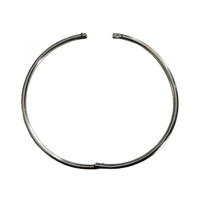 Minimalist thin stainless steel collar with a sleek open design for fashion or accessory use.