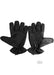 Black genuine leather gloves with small spikes on fingers and elasticated wrists, size XL.