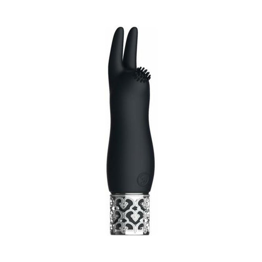 Royal Gems Elegance Black Rechargeable Silicone Bullet - SexToy.com