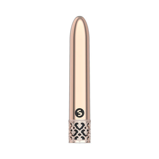 Royal Gems Shiny Rechargeable Bullet Vibrator Rose Gold | SexToy.com