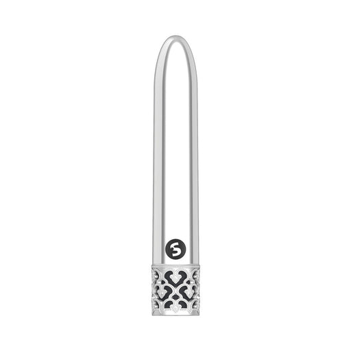 Royal Gems Shiny Rechargeable Bullet Vibrator Silver | SexToy.com