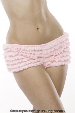Ruffle Shorts Back Bow Detail Pink O/S | SexToy.com