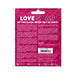 Back view of S-line Heart Soap packaging in bright pink with product details and usage instructions.