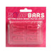 Pink rectangular soap bar embossed with the words "GAY BAR" in clear plastic packaging on a pink backing card.