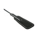 Black leather paddle with white stitching detail and a slim handle, designed for sensory play.