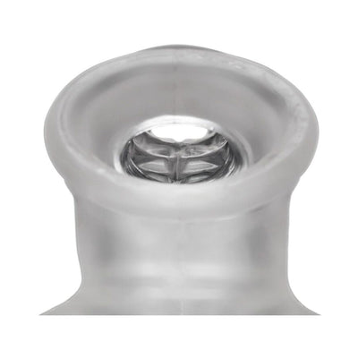 Close-up of the clear frosted flexible wearable sheath with ribbed interior ring detail.