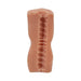 Compact dual-textured flesh-colored male masturbator with spiral internal design for varied sensations.