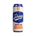 Blush Schag's Luscious Lager Stroker in frosted design resembling a beer can with blue and white label.