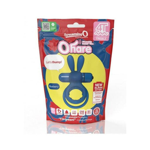 Screaming O 4t Ohare Vibrating Rabbit Double Cockring Blueberry | SexToy.com