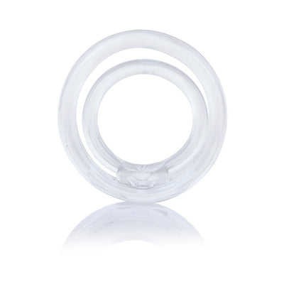 Clear flexible double ring with ball sling designed for enhanced support and comfort.