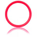 Red silicone stretchy ring with smooth finish and wide band design for secure fit and comfort.