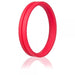 Red seamless silicone ring with wide flat band and smooth texture, designed for comfort and secure fit.