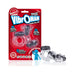 Screaming O VibrOman kit with vibrating tongue ring, finger vibe, and erection band in clear textured design on red packaging.