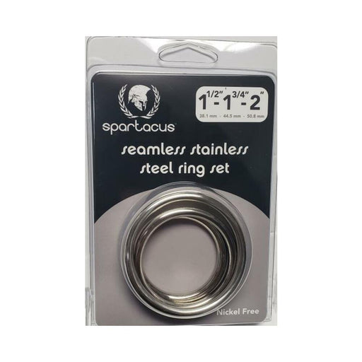 Seamless Stainless Steel C Ring Set - 1.5 1.75" 2" " - SexToy.com