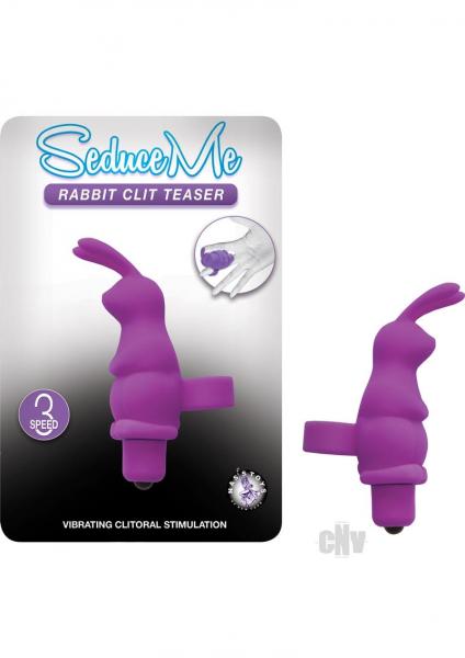 Seduce Me Rabbit Clitoral Teaser Purple Finger Vibrator | SexToy.com