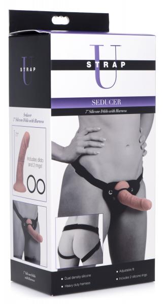 Seducer 7 Inch Silicone Dildo With Harness | SexToy.com