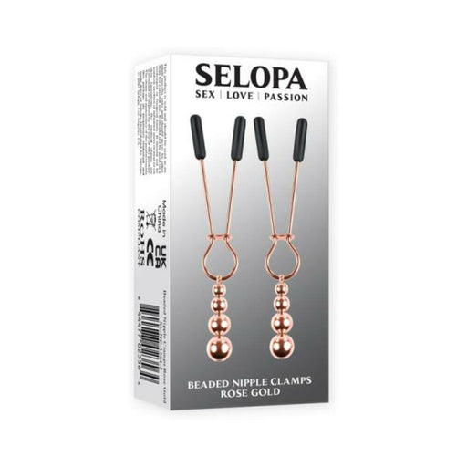 Selopa Beaded Nipple Clamps Stainless Steel Rose Gold - SexToy.com
