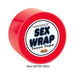 Roll of red non-stick bondage tape labeled Sex Wrap Tease Tape, designed to stick only to itself.