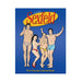 Cover of Sexfeld Porn Parody Coloring Book featuring four cartoon characters in colorful underwear on a blue background.