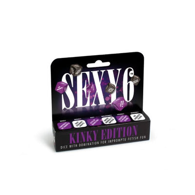 Sexy 6 Kinky Edition dice set in black and purple packaging for playful domination and fetish scenarios.