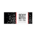 Box of Sexy Notes For Him with black and white design and silver confetti accents for romantic surprises