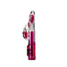 Pink and clear rabbit-style vibrator with textured shaft and clitoral stimulator on white background