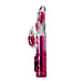 Pink and clear rabbit-style vibrator with textured shaft and dual stimulation design on white background.