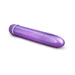 Sleek purple slimline vibrator with a pearl finish and silver accent ring on a white background.