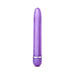 Slim, purple vibrator with a smooth, glossy finish and silver accent ring near the base.