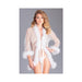 Sheer Short Length Robe With Marabou Feather Trim | SexToy.com
