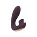 Dark purple flexible dual-stimulation vibrator with smooth silicone finish and ergonomic design.