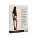 Packaging of Shots Le Desir Contrast Fence Net Teddy showing back view of model wearing black lace-up back teddy with high heels.