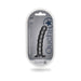 Gunmetal gray beaded silicone G-spot dildo with suction base in clear branded packaging.