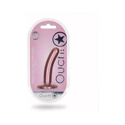 Shots Ouch! Smooth Silicone 5 In. G-spot Dildo Rose Gold - SexToy.com