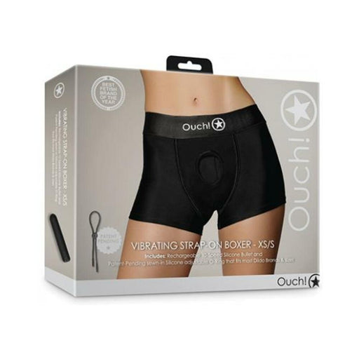 Shots Ouch Vibrating Strap On Boxer - Black Xs/s - SexToy.com