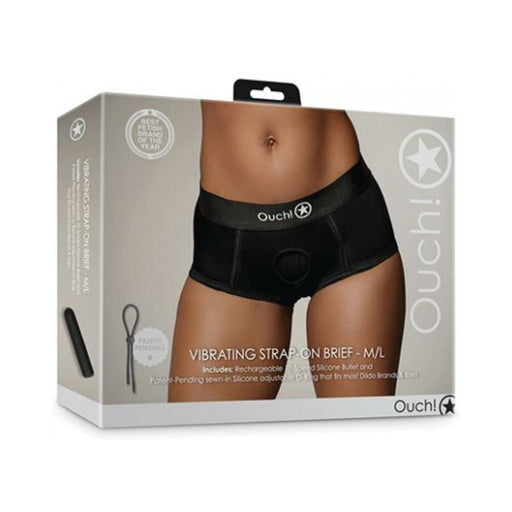 Shots Ouch Vibrating Strap On Brief - Black M/l - SexToy.com