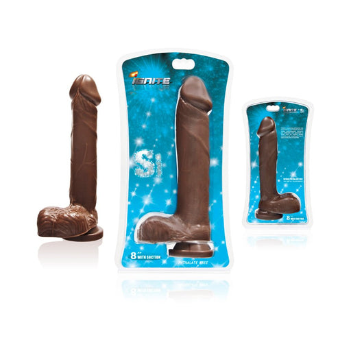 Si 8in Cock W/balls & Suction Cup - Brown | SexToy.com