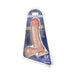 Realistic PVC dildo with suction cup base in vanilla color, 6.5 inches long, packaged on navy blue backing card.