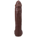 Chocolate-colored realistic 11-inch ULTRASKYN dildo with detailed texture and removable suction cup base.