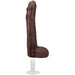 Chocolate-colored 11-inch realistic ULTRASKYN dildo with textured veins and removable Vac-u-lock suction cup base.
