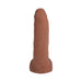 Caramel-colored realistic 6-inch ULTRASKYN dildo with removable Vac-u-lock suction cup base.
