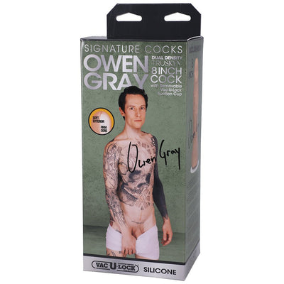 Signature Cocks Owen Gray 8 In. Dual Density Silicone Dildo With Removable Vac-u-lock Suction Cup Be - SexToy.com