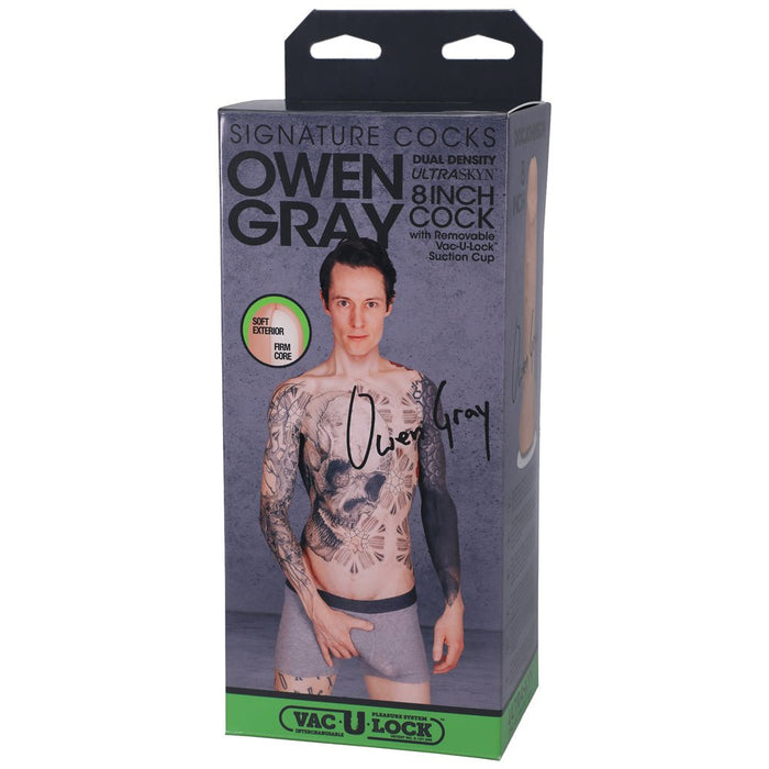 Signature Cocks Owen Gray Ultraskyn 8 In. Dual Density Dildo With Removable Vac-u-lock Suction Cup B - SexToy.com