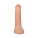 Vanilla-colored realistic 8-inch Ultraskyn dildo with removable suction cup base, smooth texture and lifelike shape.