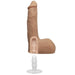 Realistic 8-inch Ultraskyn dildo with textured veins and removable Vac-u-lock suction cup base for hands-free use.