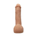 Realistic 8-inch flesh-toned dildo with detailed texture and removable suction cup base shown upright on white background.