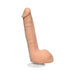 Vanilla-colored 9-inch realistic dildo with suction cup base, textured for lifelike feel and appearance.